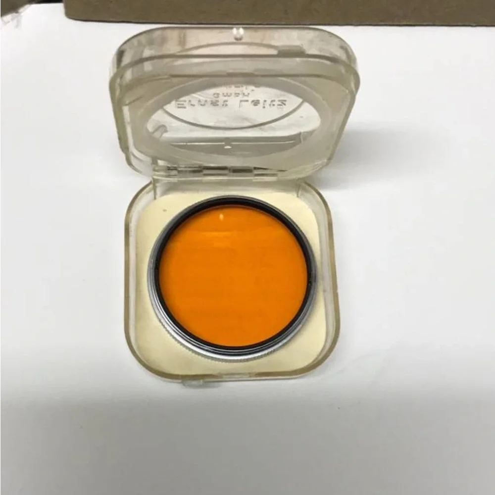 Vintage Leica Orange Camera Lens Filter (w/ Protective Case)